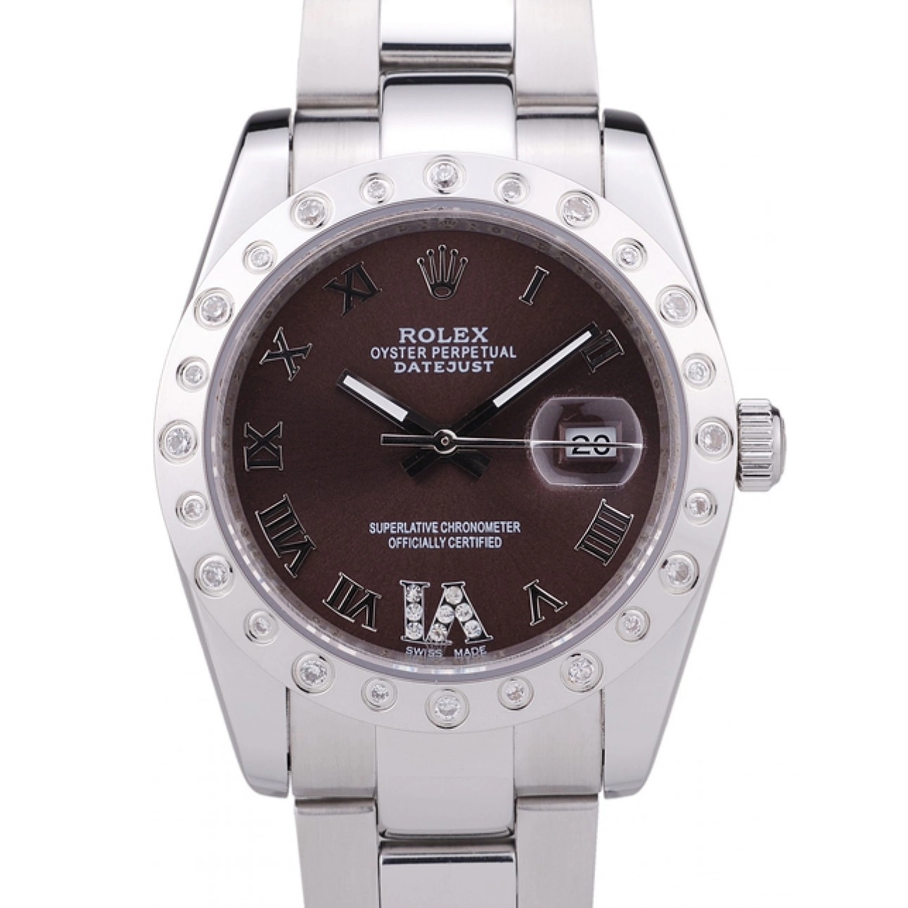 7466 Dial Rolex Diamond Datejust Brown Bezel 0601
